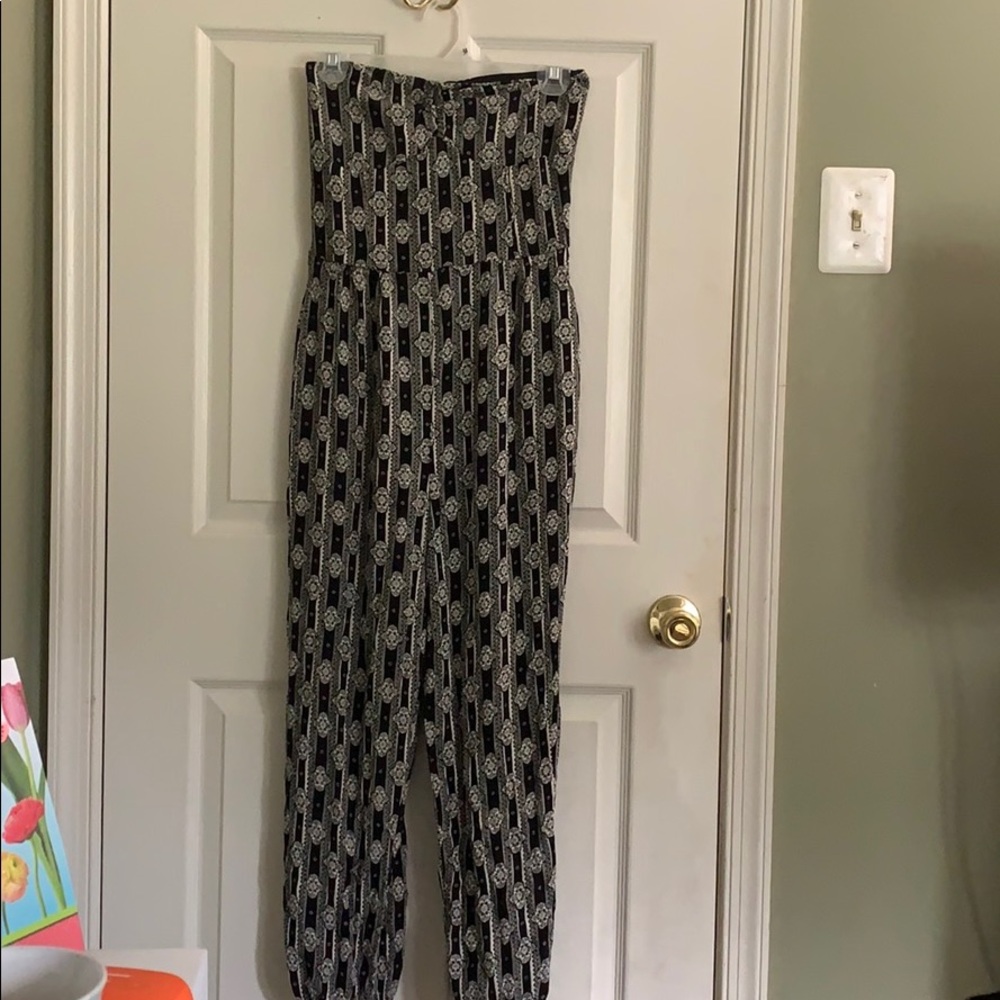Xhilaration Strapless Aztec Jumpsuit Small